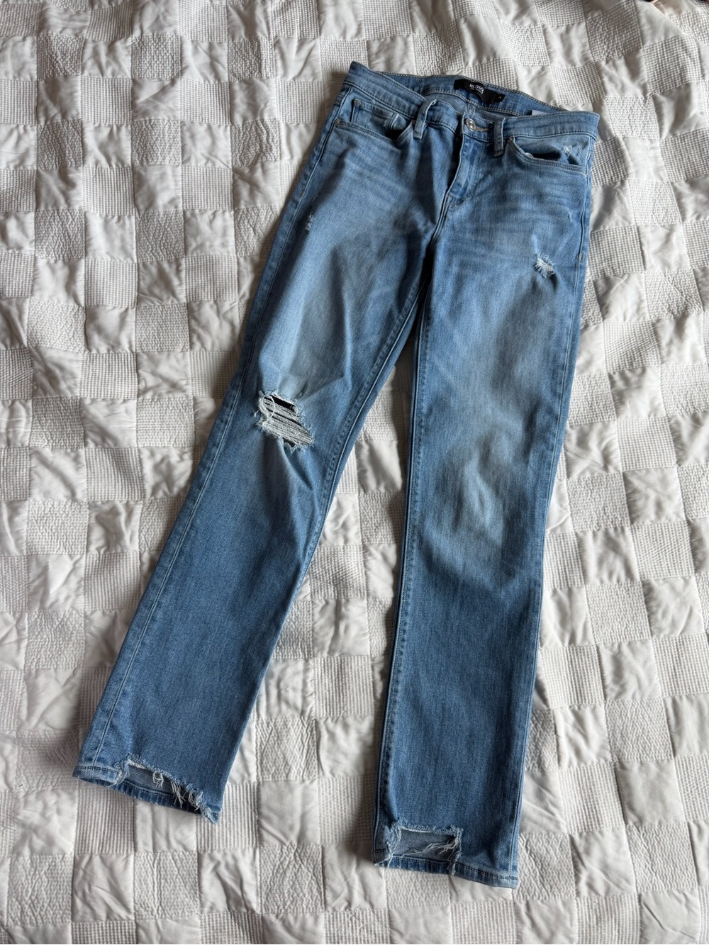 Hudson Jeans Light Blue Distressed Straight Leg